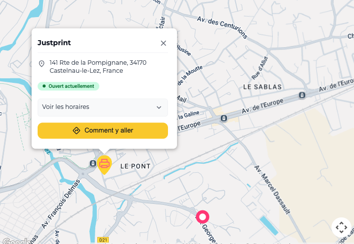 Capture d'écran récupération des impressions